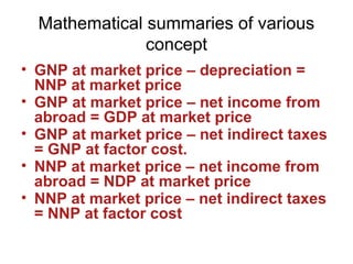 Gnp Using Income Approach Problem National Income in India, Concept and Measurement | PPT