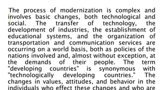 Concept and nature of urbanization, modernization and modernization | PPTX