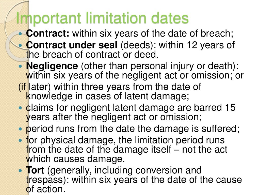 Concept and object of limitation