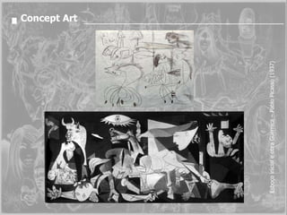 Esboço inicial e obra Guernica – Pablo Picasso (1937) Concept Art 
