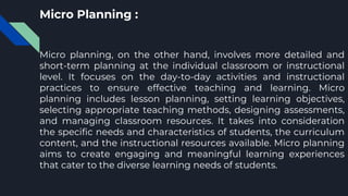 Concept defined school mapping, educational mapping, school plant planning and relationship to macro and micro planning.pptx