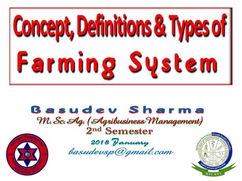 Concept Definitions Types Of Farming System
