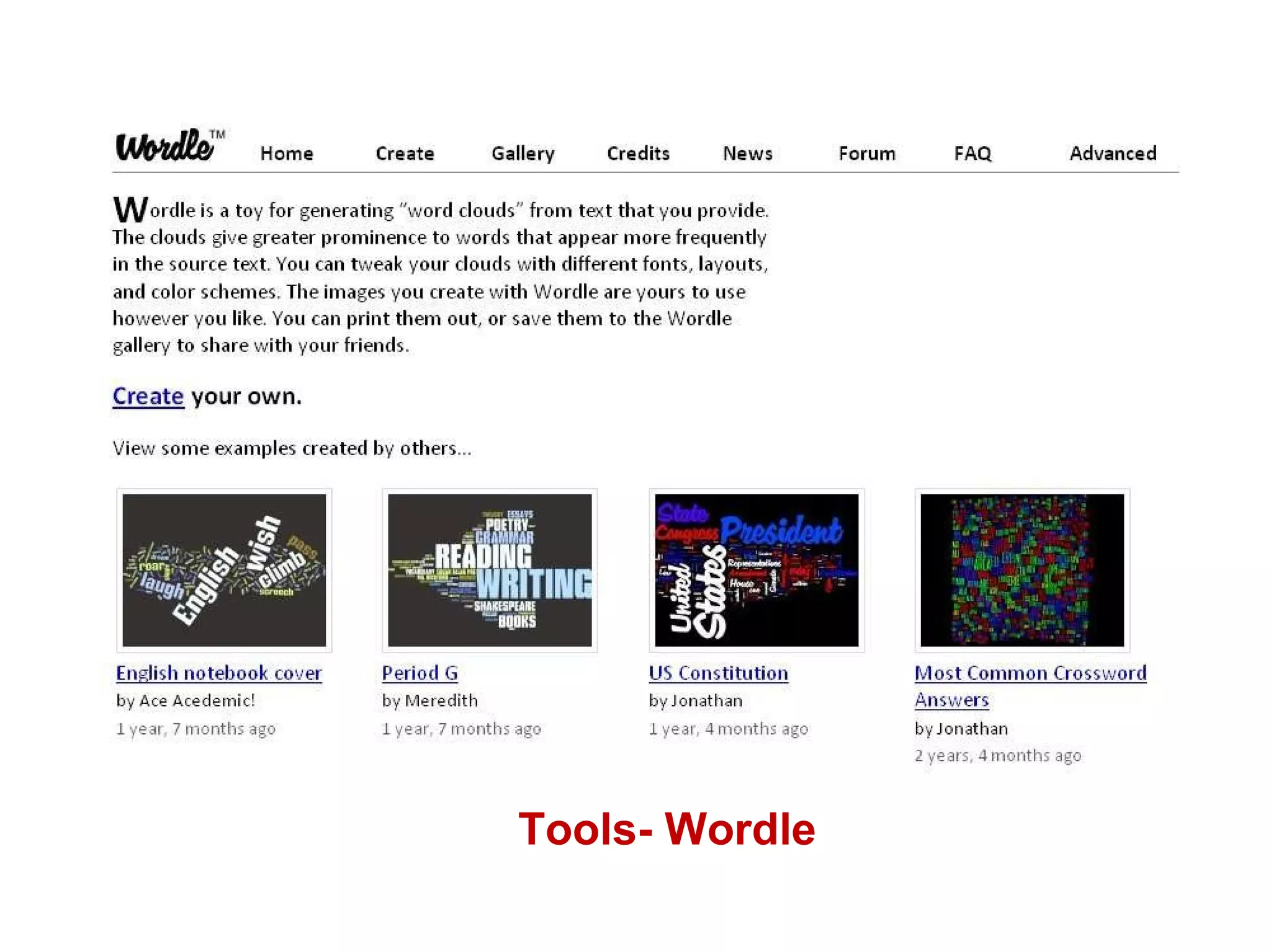 Tools- Wordle 