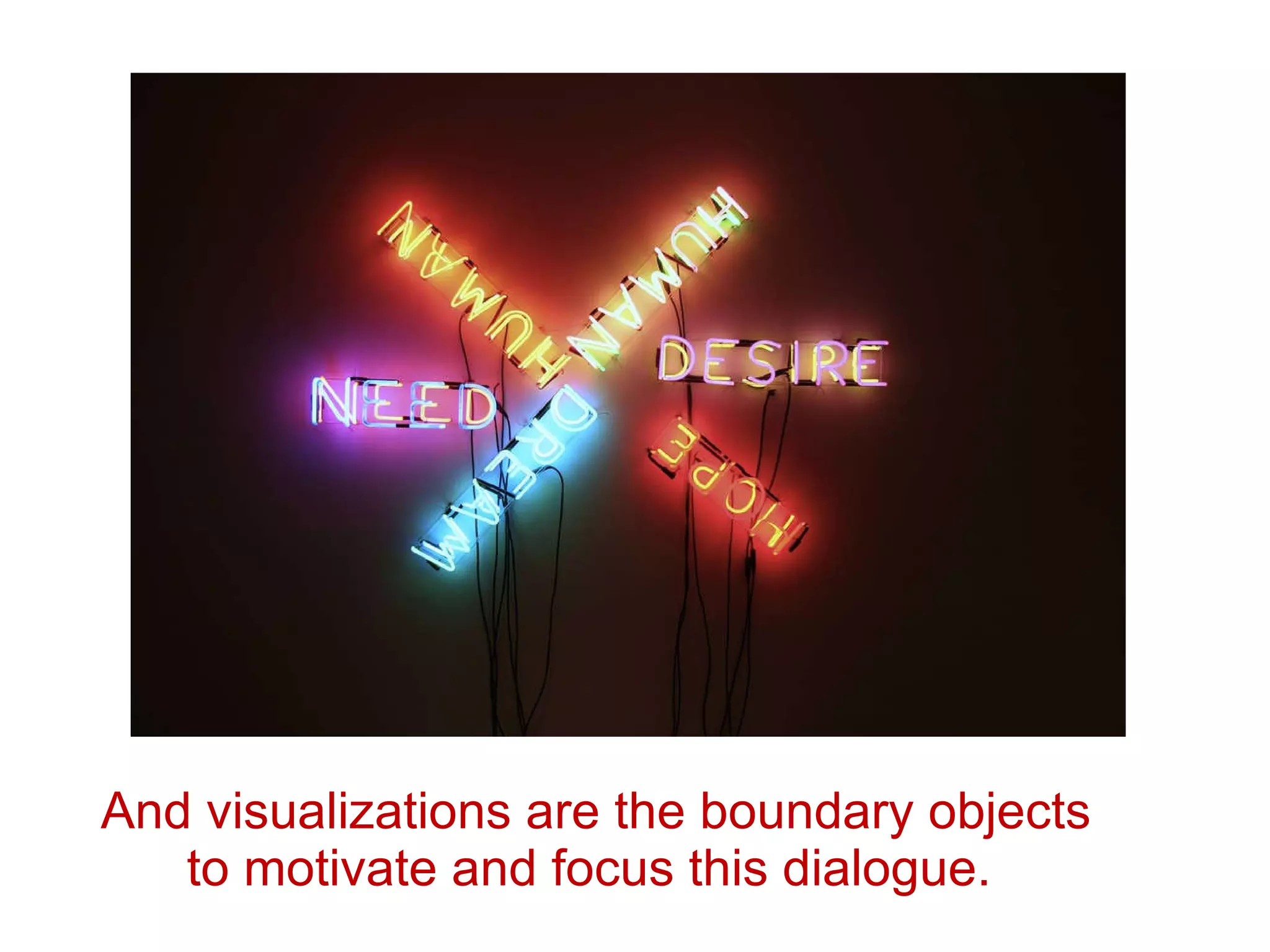 And visualizations are the boundary objects to motivate and focus this dialogue.  