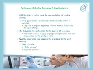Evolution n of Quality Assurance & Quality Control
 