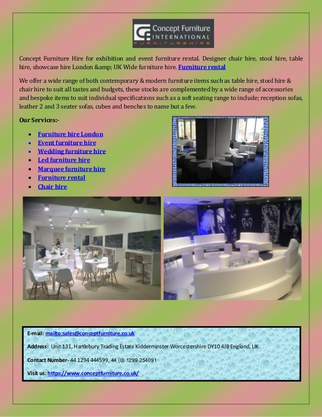 concept furniture hire exhibition and event furniture hire london