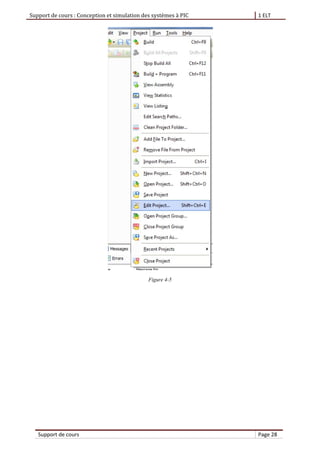 Support de cours : Conception et simulation des systèmes à PIC 1 ELT
Support de cours Page 28
Figure 4-5
 