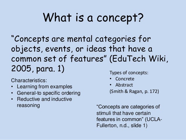 Concept learning presentation: overview
