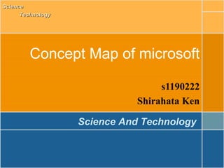 Science
Technology

Concept Map of microsoft
s1190222
Shirahata Ken
Science And Technology

 