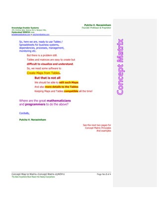 Concept map to matrix -concept matrix 05 nov12 | PDF