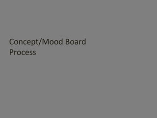 Concept/Mood Board
Process
 
