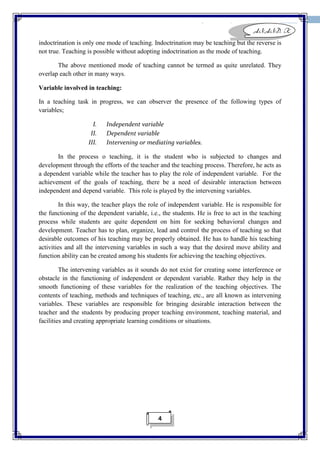 Changing the attitude of the learners;