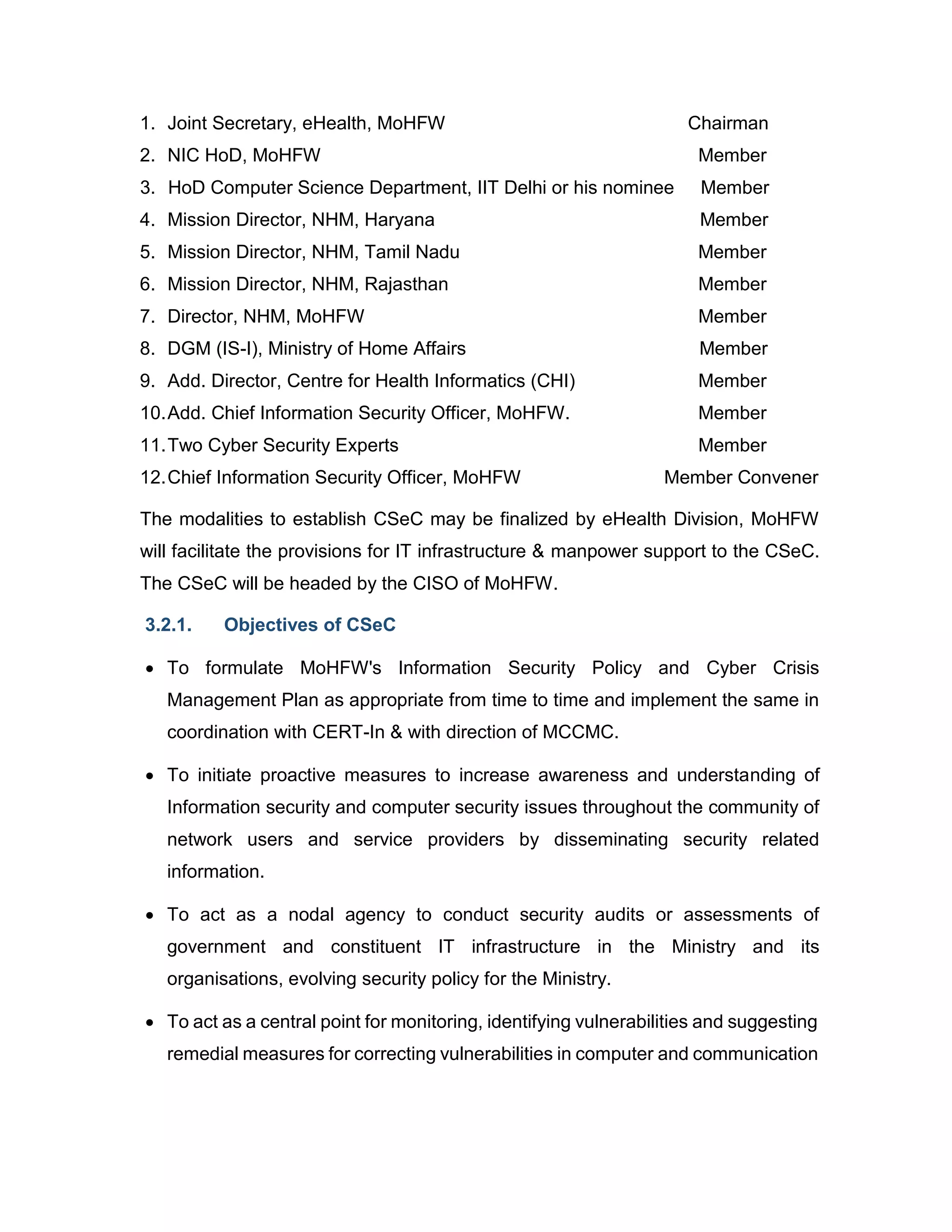 Csec Audit Example Computer Emergency Response Team for Health Care Sector (CERT-H) | PDF