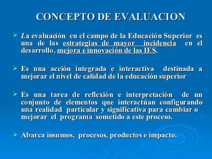 Concepto De Evaluacion