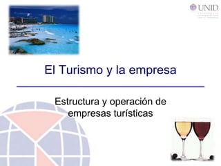 El Turismo y la empresa

 Estructura y operación de
    empresas turísticas
 