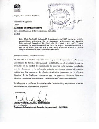 Concepto Accoldi Pacto de Bogotá Corte Cosntitucional