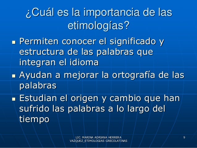 Estructura Morfologica De La Etimologia 2020 idea e