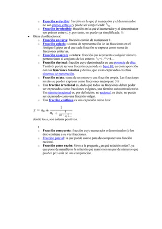 Concepto de fracciones
