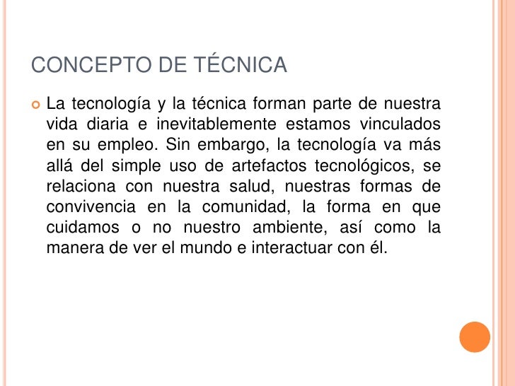 Concepto de tecnica