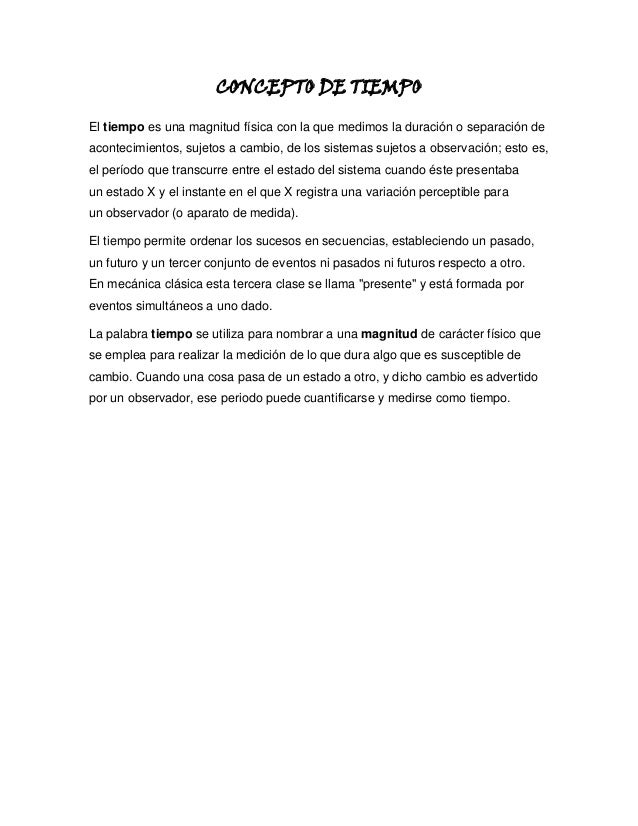 Concepto de tiempo