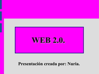 Presentación creada por: Nuria.   WEB 2.0.   