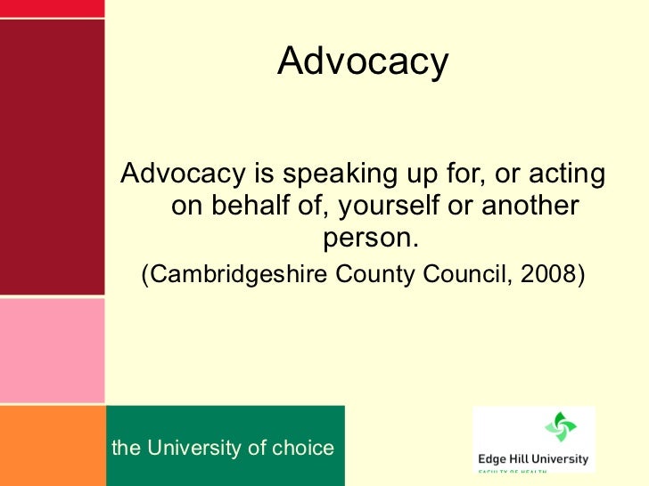 Concept of advocacy