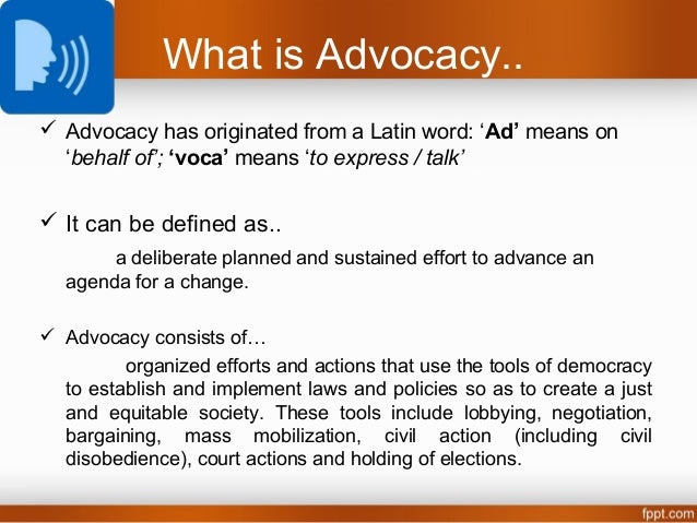 what is an example of cause advocacy