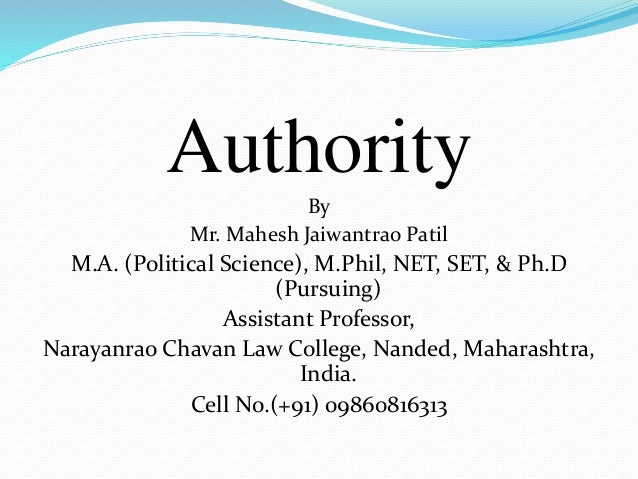 Concept Of Authority