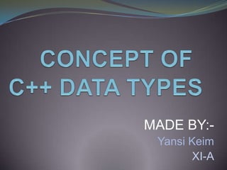 C++ Data Types Concept | PPT