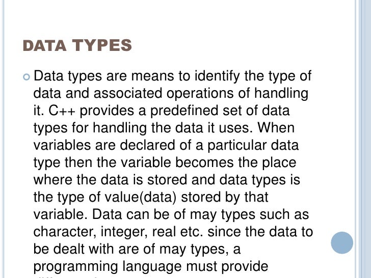 Concept of c data types