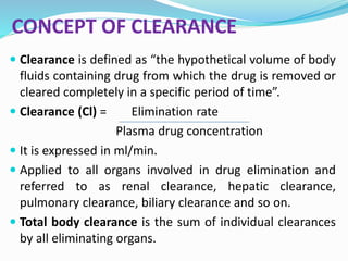 Concept of clearance & factors affecting renal excretion | PPT