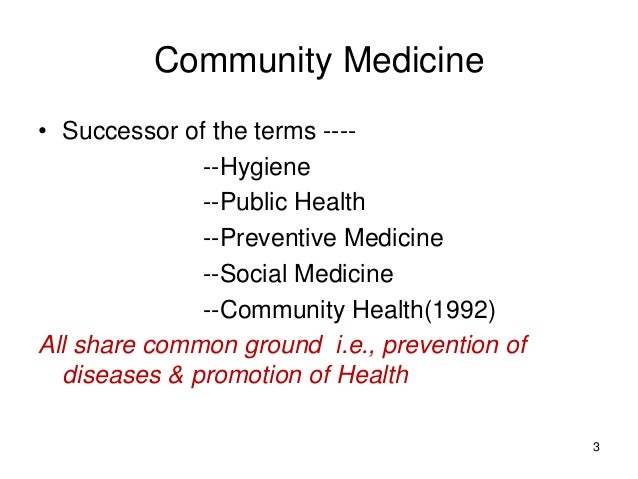 Concept Of Community Medicine