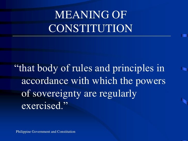 Concept of constitution