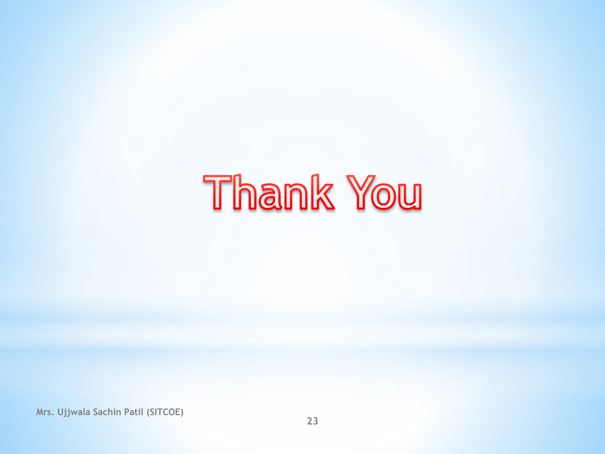 Mrs. Ujjwala Sachin Patil (SITCOE)
23
 