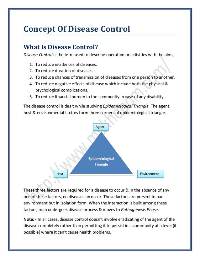 Concept of Disease Control