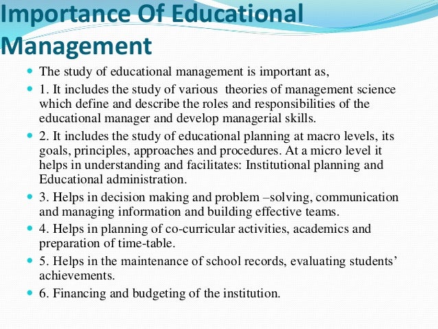 project topic on educational management
