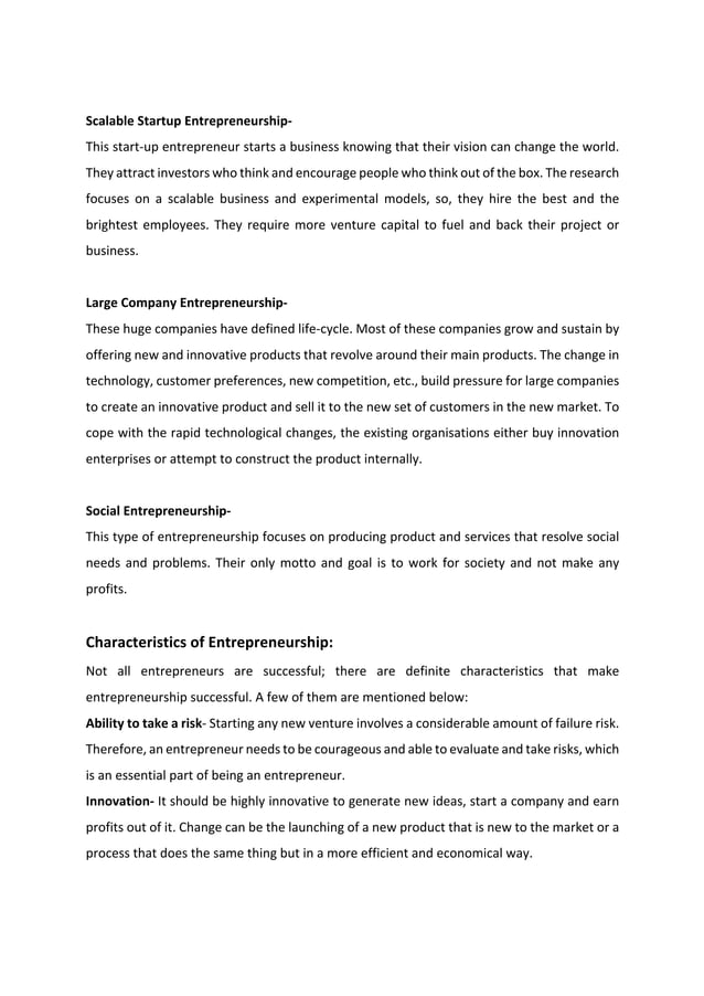 Concept of entrepreneurship pdf