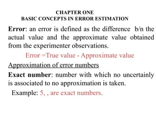 Comprehensive Overview of Error Estimation in Measurements and ...