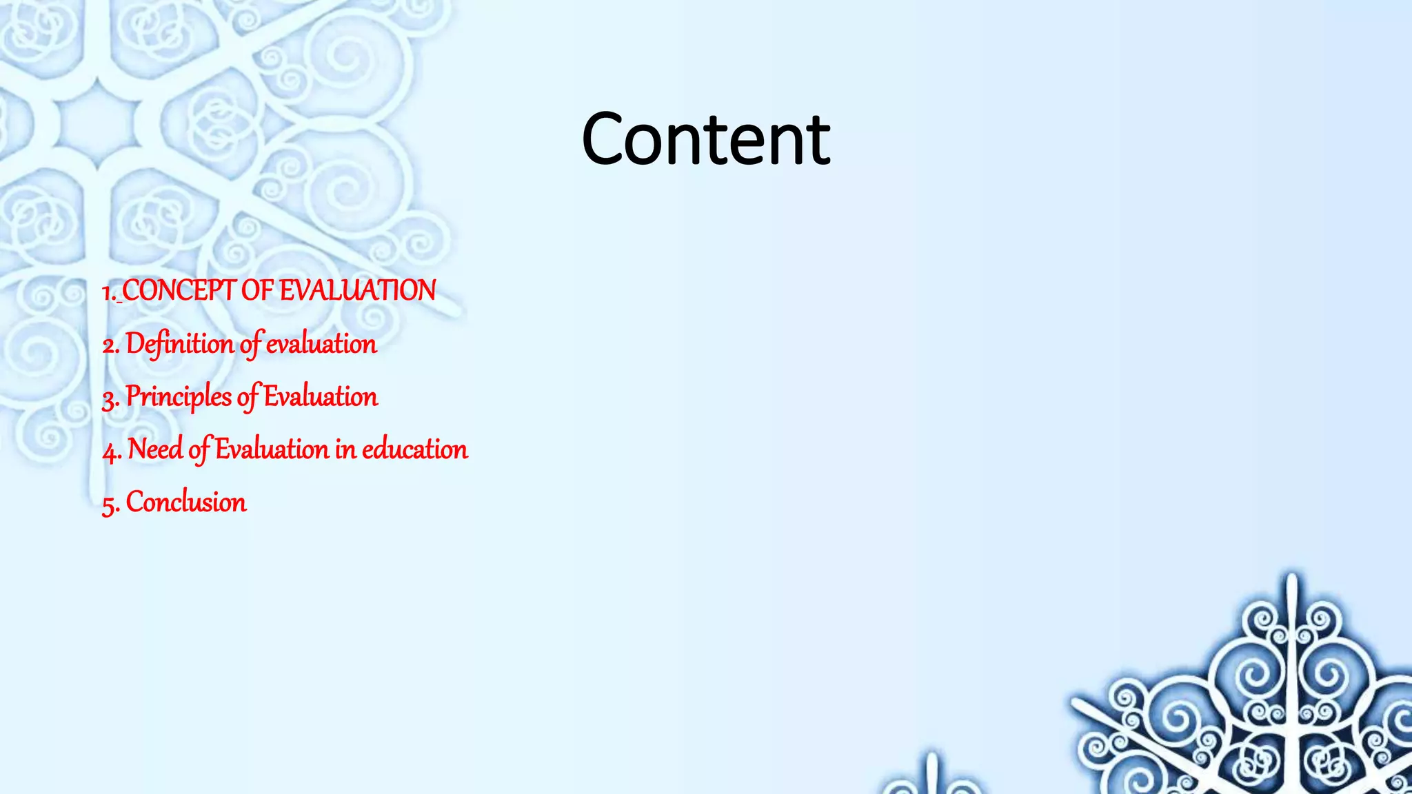 Concept of Evaluation | PPTX