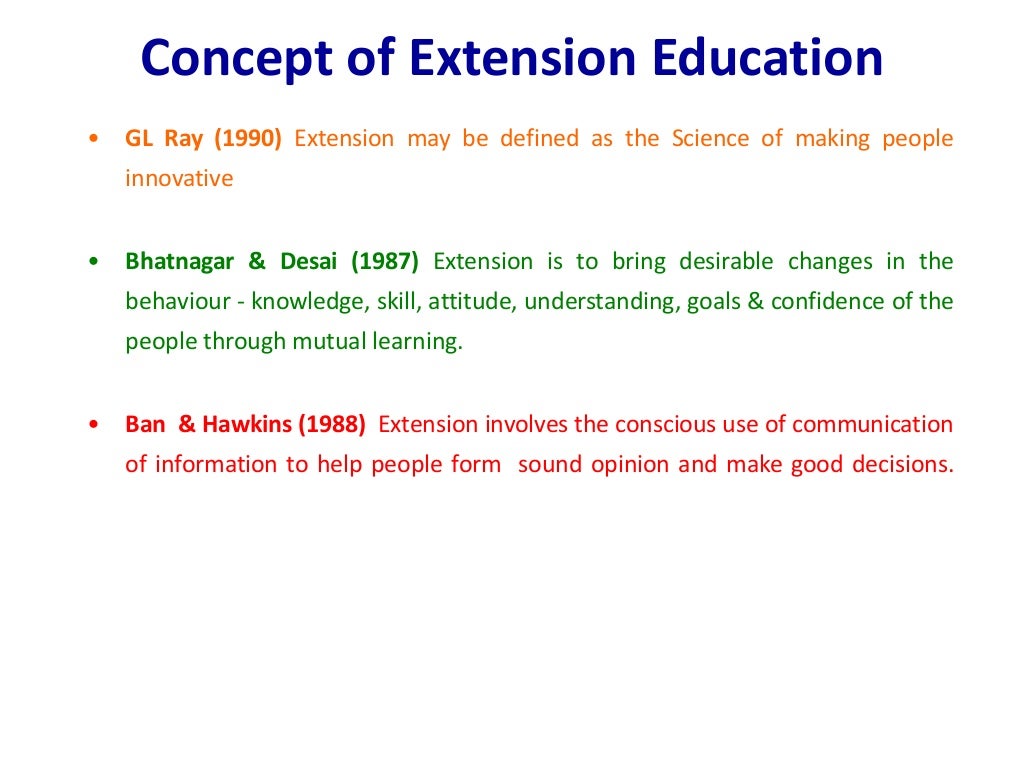 Concept of extension education