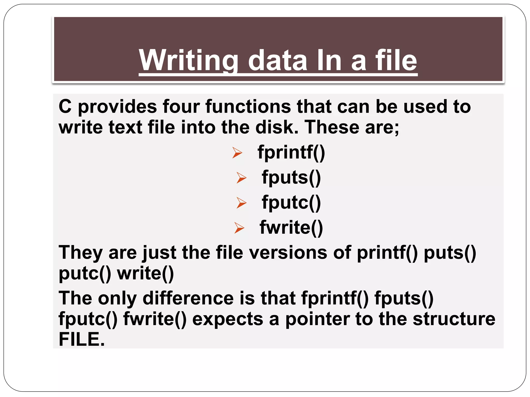 Concept of file handling in c | PPT | Free Download