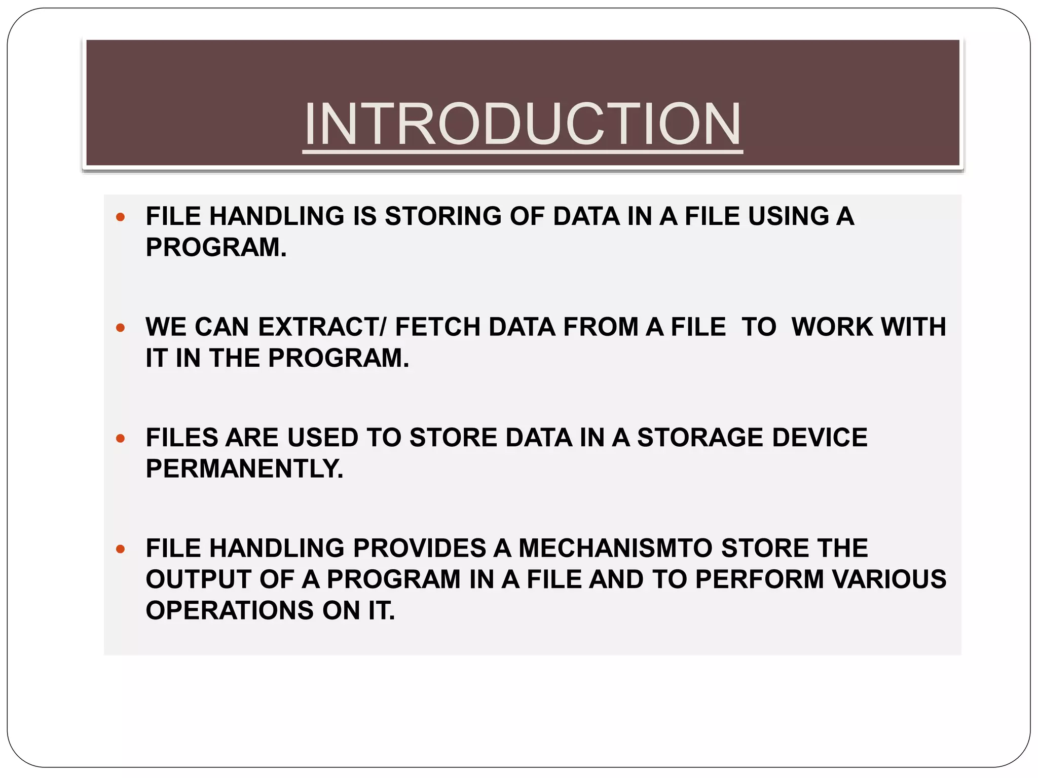 Concept of file handling in c | PPT | Free Download