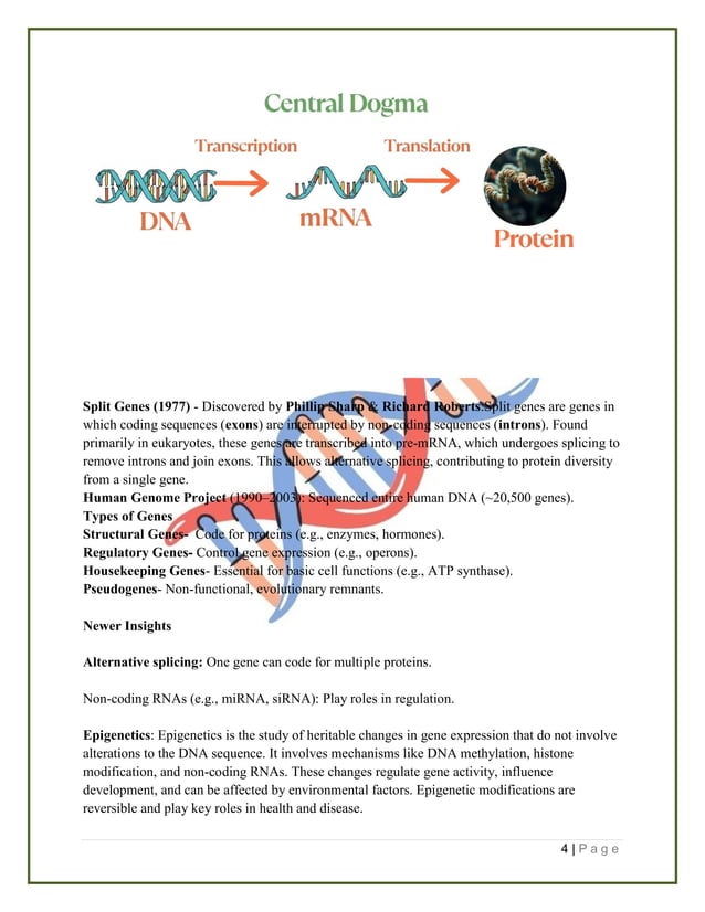 CONCEPT OF GENE- HISTORY- BASICS OF GENE | PDF