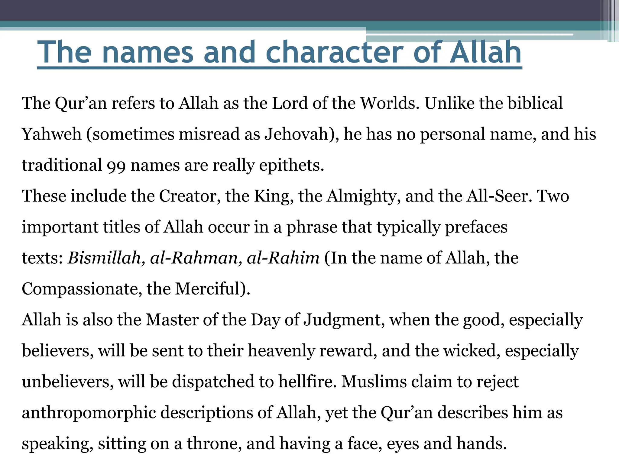 concept of God in Islam.pptx by Fouzia ajmal | PPTX