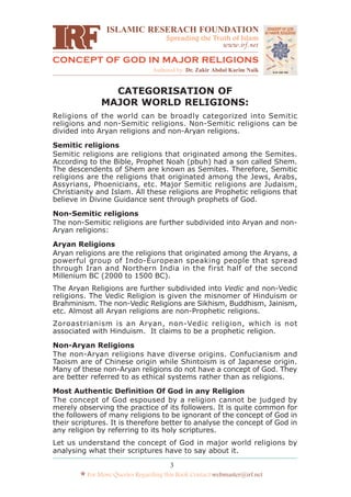 Concept of God in Major Religions | PDF