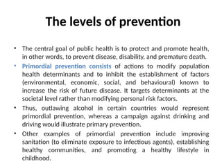 concept of health and levels of prevention, Health, community, study | PPTX