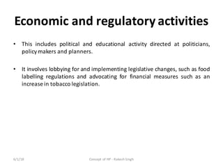Economic	and	regulatory	activities
• This includes political and educational activity directed at politicians,
policymaker...