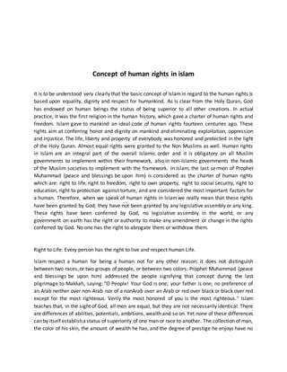 Concept of human rights in islam | DOCX