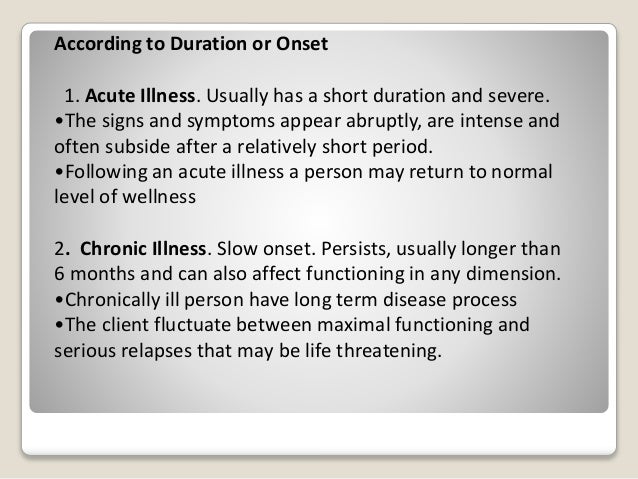 Concept Of Illness And Chronic Illness
