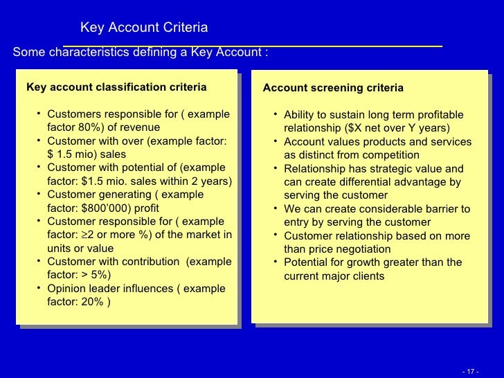 Concept Of Key Account Management